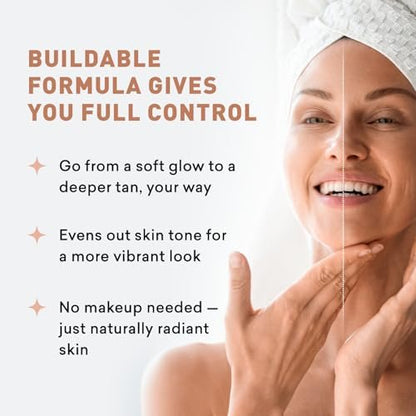 Sunless Tanning Daily Facial Cream | Self-Tanner for Face | Natural Glow | Just Nutritive (4 oz) Avelisse