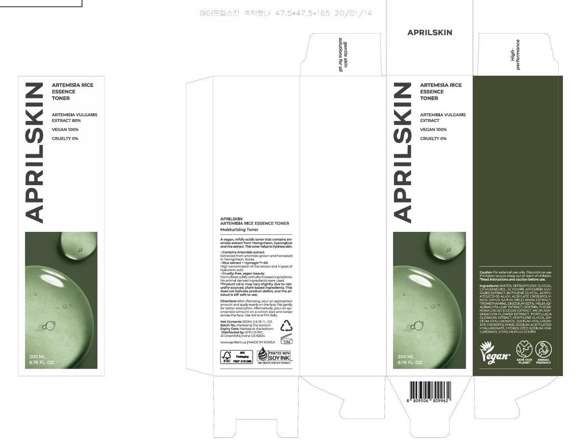 APRILSKIN Artemisia Korean Rice Toner – 100% Korean Mugwort Hydration Boost Facial Toner, Vegan, Cruelty Free, Low pH, No Sulfates or Artificial Fragrance, 6.76 oz Avelisse