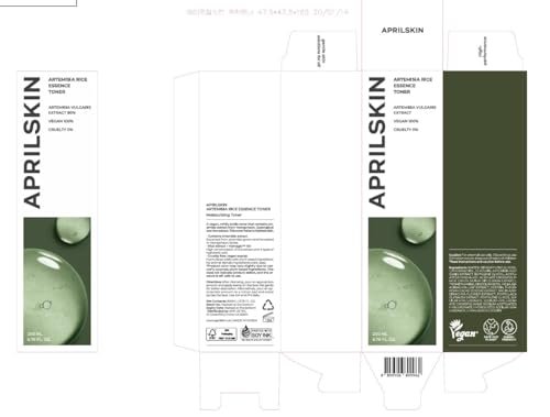 APRILSKIN Artemisia Korean Rice Toner – 100% Korean Mugwort Hydration Boost Facial Toner, Vegan, Cruelty Free, Low pH, No Sulfates or Artificial Fragrance, 6.76 oz Avelisse