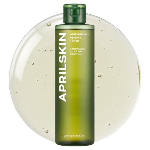 APRILSKIN Artemisia Korean Rice Toner – 100% Korean Mugwort Hydration Boost Facial Toner, Vegan, Cruelty Free, Low pH, No Sulfates or Artificial Fragrance, 6.76 oz Avelisse