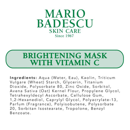 Mario Badescu Brightening Mask with Vitamin C - Face Mask for Brighter Skin & Unclogged Pores