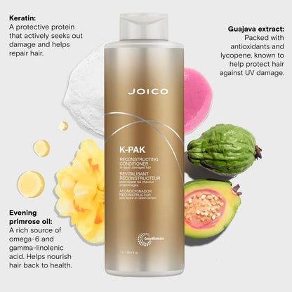 Joico K-PAK Daily Reconstructing Conditioner for Damaged Hair, 33.8 Fl Oz