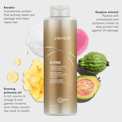Joico K-PAK Daily Reconstructing Conditioner for Damaged Hair, 33.8 Fl Oz