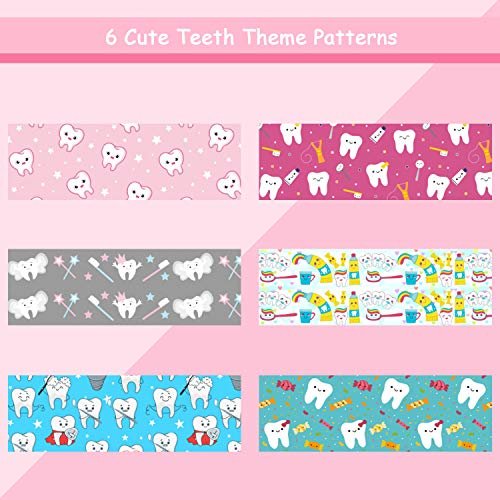 BBTO 6 Pcs Velvet Tooth Pattern Hair Scrunchies - Cute Dental Assistant Gifts for Women & Girls Avelisse