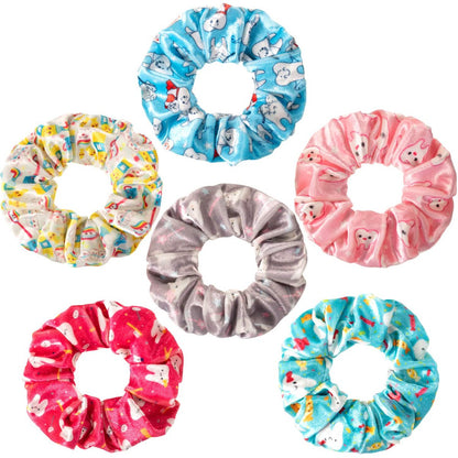 BBTO 6 Pcs Velvet Tooth Pattern Hair Scrunchies - Cute Dental Assistant Gifts for Women & Girls Avelisse