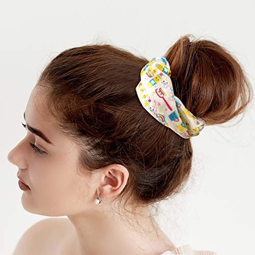 BBTO 6 Pcs Velvet Tooth Pattern Hair Scrunchies - Cute Dental Assistant Gifts for Women & Girls Avelisse