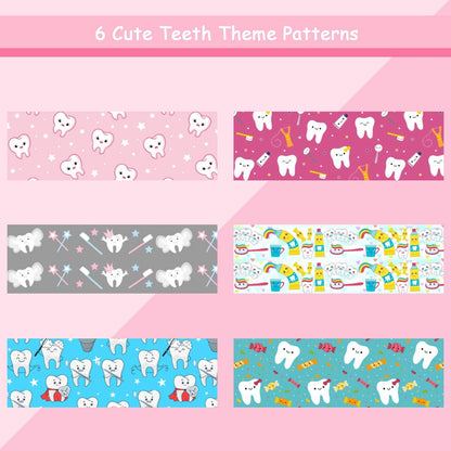 BBTO 6 Pcs Velvet Tooth Pattern Hair Scrunchies - Cute Dental Assistant Gifts for Women & Girls Avelisse