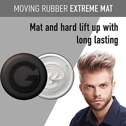 GATSBY Moving Rubber Extreme Mat Hair Styling Wax - Strong Hold, Matte Finish, 80g/2.8oz