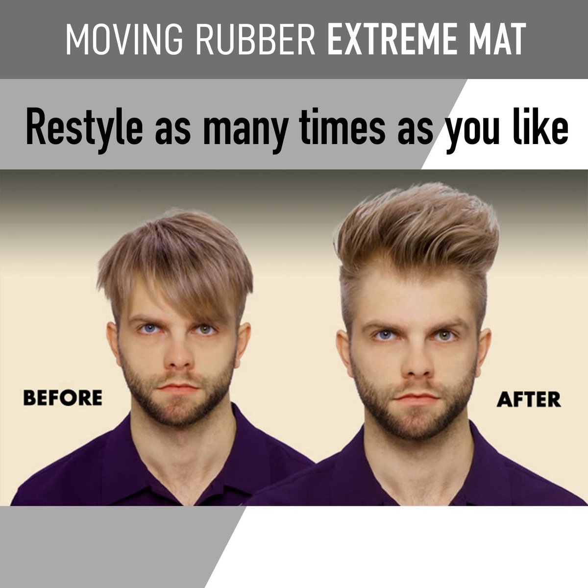 GATSBY Moving Rubber Extreme Mat Hair Styling Wax - Strong Hold, Matte Finish, 80g/2.8oz - görsel 8