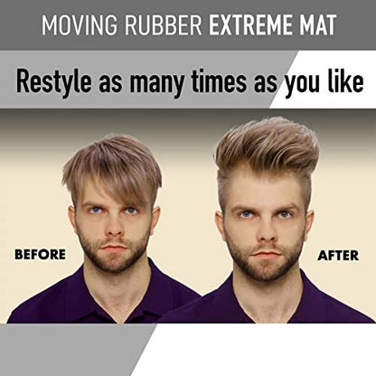 GATSBY Moving Rubber Extreme Mat Hair Styling Wax - Strong Hold, Matte Finish, 80g/2.8oz