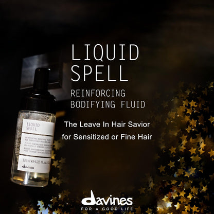Davines Liquid Spell Reinforcing Bodifying Fluid - Weightless Volumizing Treatment for Fine or Sensitized Hair, 4.23 Fl Oz Avelisse