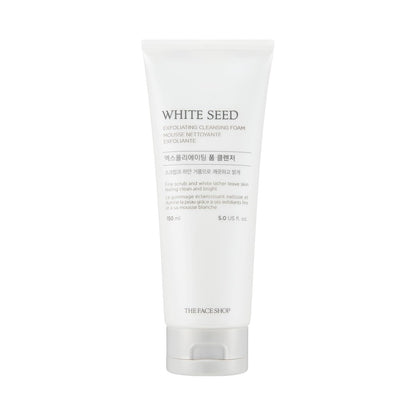 The Face Shop White Seed Exfoliating Cleansing Foam – Brightening Face Wash for Deep Clean & Dead Skin Removal, 5.07 Fl Oz Avelisse