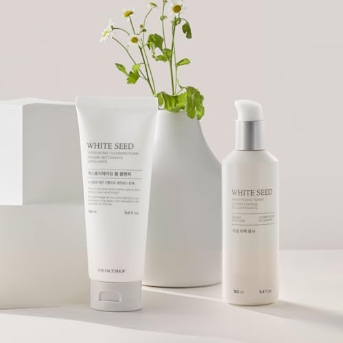 The Face Shop White Seed Exfoliating Cleansing Foam – Brightening Face Wash for Deep Clean & Dead Skin Removal, 5.07 Fl Oz Avelisse