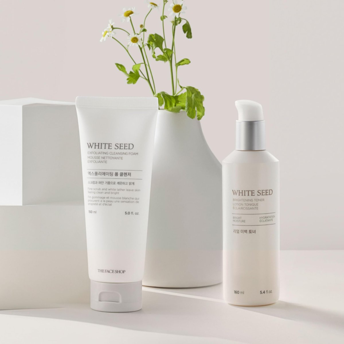 The Face Shop White Seed Exfoliating Cleansing Foam – Brightening Face Wash for Deep Clean & Dead Skin Removal, 5.07 Fl Oz Avelisse