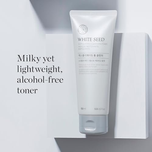 The Face Shop White Seed Exfoliating Cleansing Foam – Brightening Face Wash for Deep Clean & Dead Skin Removal, 5.07 Fl Oz Avelisse
