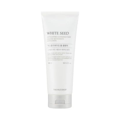 The Face Shop White Seed Exfoliating Cleansing Foam – Brightening Face Wash for Deep Clean & Dead Skin Removal, 5.07 Fl Oz Avelisse