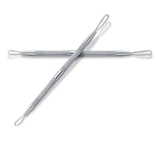 Professional 2-in-1 Stainless Steel Blackhead Remover & Blemish Extractor Tool (2-Pack)