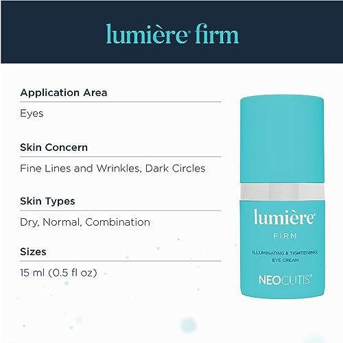 NEOCUTIS Lumiere Firm Anti-Aging Eye Cream - Illuminating & Tightening, Dark Circles, Puffiness, Wrinkle Prevention, 0.5 fl oz Avelisse