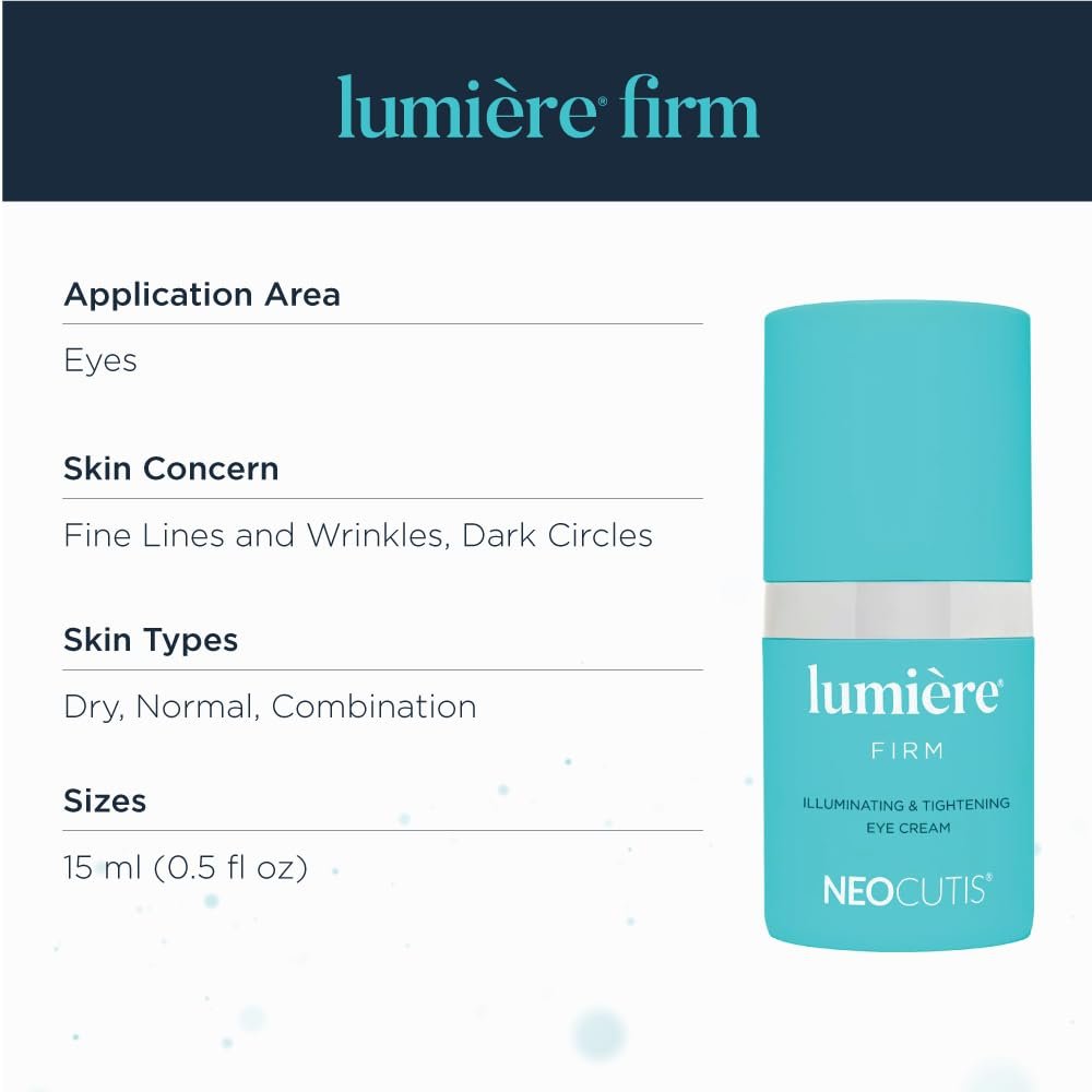 NEOCUTIS Lumiere Firm Anti-Aging Eye Cream - Illuminating & Tightening, Dark Circles, Puffiness, Wrinkle Prevention, 0.5 fl oz Avelisse