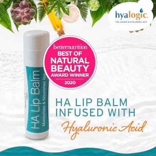 Hyalogic HA Lip Balm - Hyaluronic Acid & Organic Coconut Oil - Soothes Dry, Chapped Lips - Plumping, Moisturizing, Nourishing - Unflavored, Fragrance & Dye Free - 4.25g (4 Sticks) Avelisse