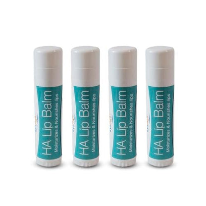 Hyalogic HA Lip Balm - Hyaluronic Acid & Organic Coconut Oil - Soothes Dry, Chapped Lips - Plumping, Moisturizing, Nourishing - Unflavored, Fragrance & Dye Free - 4.25g (4 Sticks) Avelisse