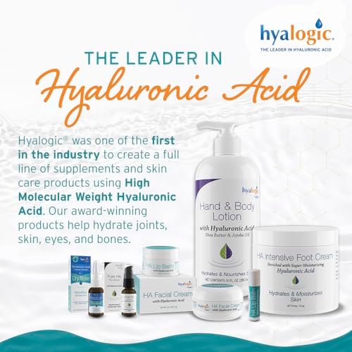 Hyalogic HA Lip Balm - Hyaluronic Acid & Organic Coconut Oil - Soothes Dry, Chapped Lips - Plumping, Moisturizing, Nourishing - Unflavored, Fragrance & Dye Free - 4.25g (4 Sticks) Avelisse