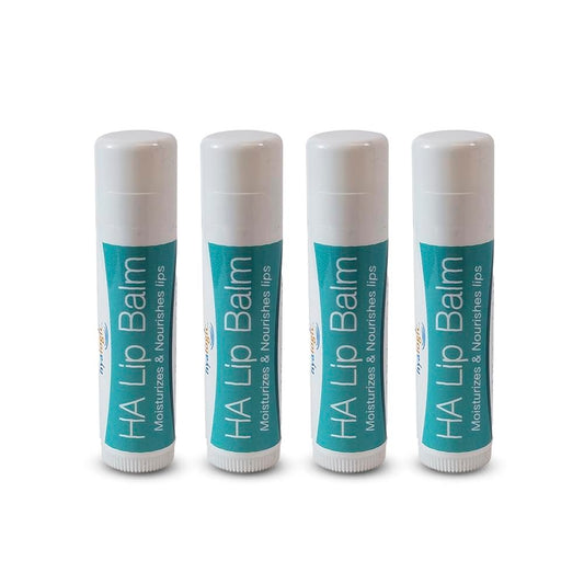Hyalogic HA Lip Balm - Hyaluronic Acid & Organic Coconut Oil - Soothes Dry, Chapped Lips - Plumping, Moisturizing, Nourishing - Unflavored, Fragrance & Dye Free - 4.25g (4 Sticks) Avelisse