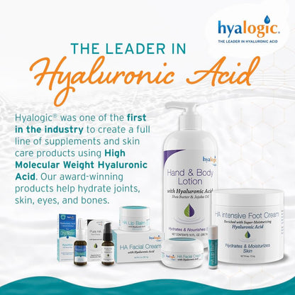 Hyalogic HA Lip Balm - Hyaluronic Acid & Organic Coconut Oil - Soothes Dry, Chapped Lips - Plumping, Moisturizing, Nourishing - Unflavored, Fragrance & Dye Free - 4.25g (4 Sticks) Avelisse