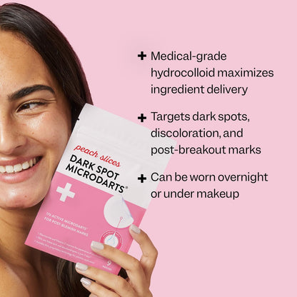 Peach Slices Dark Spot Microdarts – 9 ct – Reduces Discoloration & Redness – Post-Pimple Patches with Niacinamide, Vitamin C, Hyaluronic Acid & Cica – Vegan & Cruelty-Free Korean Skin Care