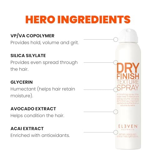 ELEVEN AUSTRALIA Dry Finish Texture Spray - Volumizing Finishing Spray for Women, Matte Finish for All Hair Types, Lightweight, Non-Greasy Formula - 5 oz Avelisse