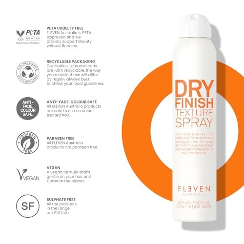 ELEVEN AUSTRALIA Dry Finish Texture Spray - Volumizing Finishing Spray for Women, Matte Finish for All Hair Types, Lightweight, Non-Greasy Formula - 5 oz Avelisse