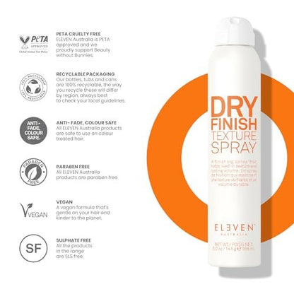 ELEVEN AUSTRALIA Dry Finish Texture Spray - Volumizing Finishing Spray for Women, Matte Finish for All Hair Types, Lightweight, Non-Greasy Formula - 5 oz Avelisse