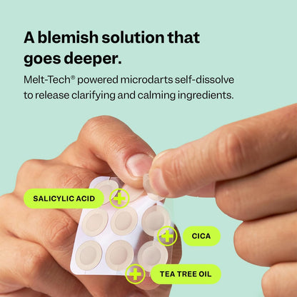 Peach Slices Deep Blemish Microdarts - Early Stage Pimple Patches with Salicylic Acid, Niacinamide, Hyaluronic Acid, Tea Tree Oil & Cica - Vegan & Cruelty Free Korean Skin Care (9 ct)