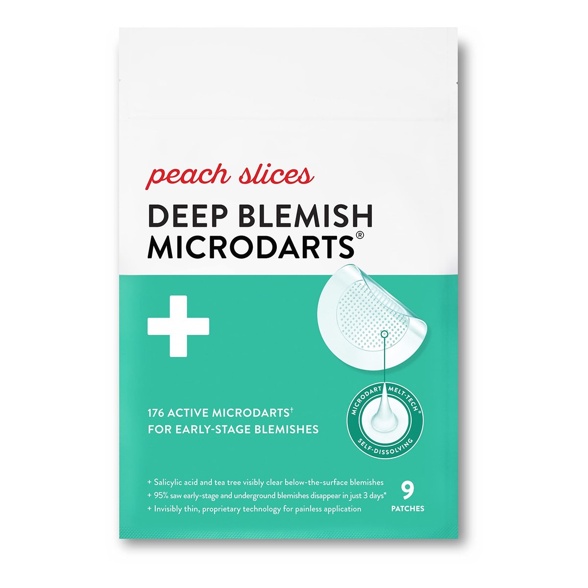 Peach Slices Deep Blemish Microdarts - Early Stage Pimple Patches with Salicylic Acid, Niacinamide, Hyaluronic Acid, Tea Tree Oil & Cica - Vegan & Cruelty Free Korean Skin Care (9 ct) - görsel 1