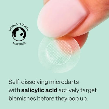 Peach Slices Deep Blemish Microdarts - Early Stage Pimple Patches with Salicylic Acid, Niacinamide, Hyaluronic Acid, Tea Tree Oil & Cica - Vegan & Cruelty Free Korean Skin Care (9 ct)