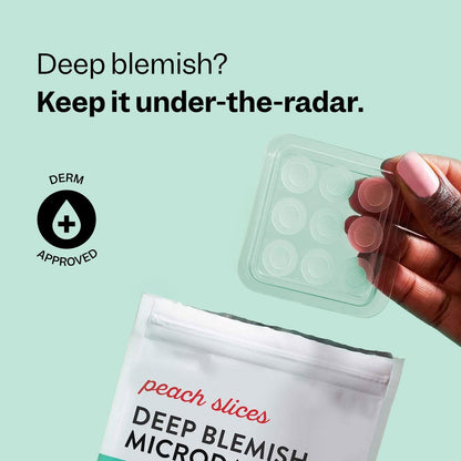 Peach Slices Deep Blemish Microdarts - Early Stage Pimple Patches with Salicylic Acid, Niacinamide, Hyaluronic Acid, Tea Tree Oil & Cica - Vegan & Cruelty Free Korean Skin Care (9 ct)