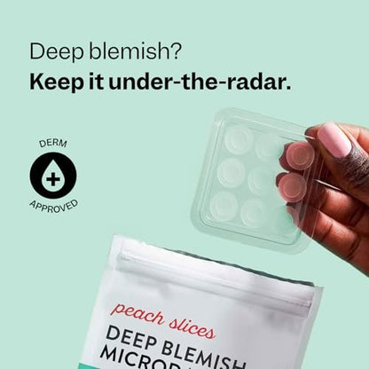 Peach Slices Deep Blemish Microdarts - Early Stage Pimple Patches with Salicylic Acid, Niacinamide, Hyaluronic Acid, Tea Tree Oil & Cica - Vegan & Cruelty Free Korean Skin Care (9 ct)