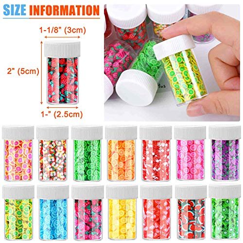 Acejoz 12000 Pcs 15 Styles Assorted Fimo Slices for DIY Slime, Nail Art, Lip Gloss & Cellphone Decorations - görsel 14