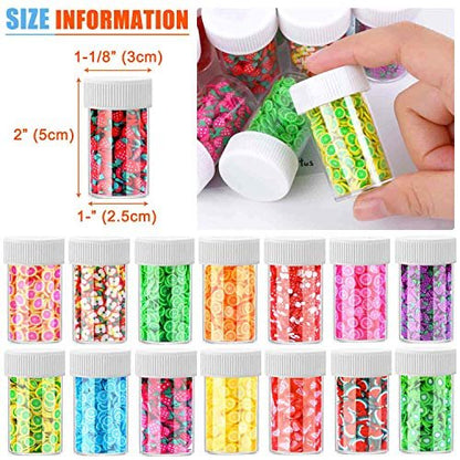 Acejoz 12000 Pcs 15 Styles Assorted Fimo Slices for DIY Slime, Nail Art, Lip Gloss & Cellphone Decorations