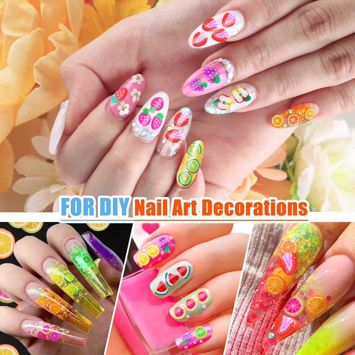 Acejoz 12000 Pcs 15 Styles Assorted Fimo Slices for DIY Slime, Nail Art, Lip Gloss & Cellphone Decorations - görsel 5