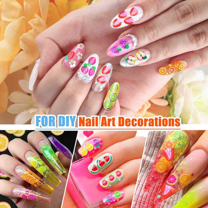 Acejoz 12000 Pcs 15 Styles Assorted Fimo Slices for DIY Slime, Nail Art, Lip Gloss & Cellphone Decorations