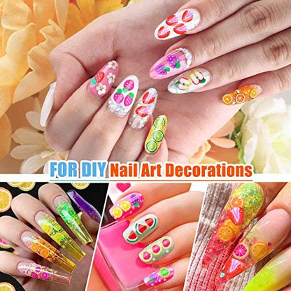 Acejoz 12000 Pcs 15 Styles Assorted Fimo Slices for DIY Slime, Nail Art, Lip Gloss & Cellphone Decorations