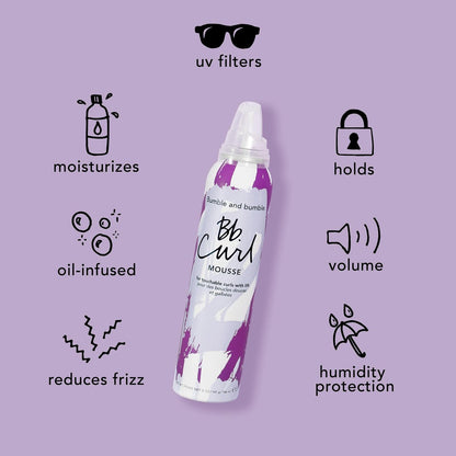 Bumble and bumble. Curl Hair Mousse - Anti-Frizz Volumizing Mousse for Touchable Curls and Waves, with Jojoba, Avocado & Coconut Oil, 5 oz Avelisse