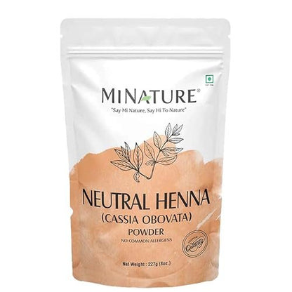 Minature Pure Neutral Henna Powder (Cassia Obovata) – Natural Hair Conditioner & Scalp Mask, Adds No Color, 100% Herbal, Unisex, 227g (8 oz) Avelisse