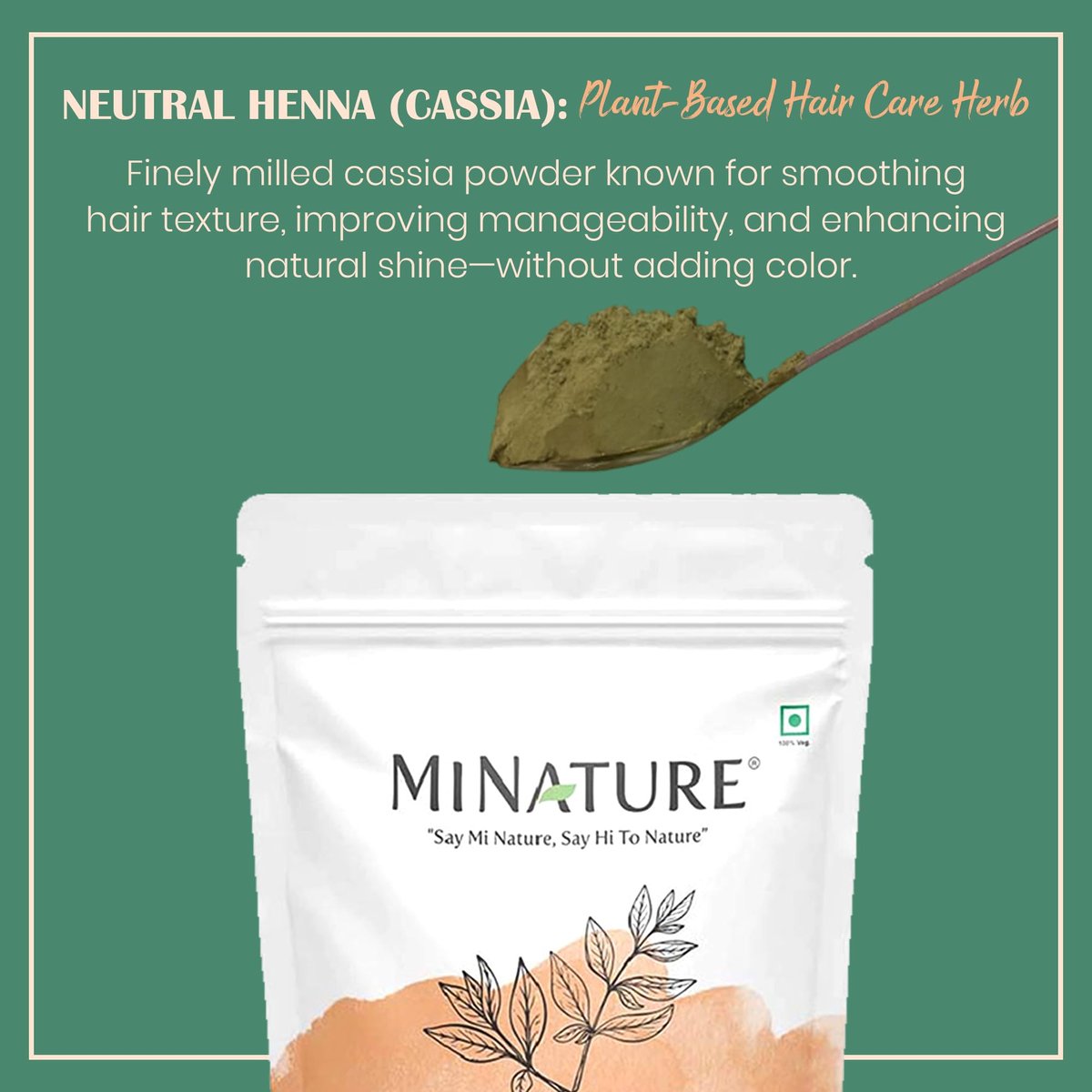 Minature Pure Neutral Henna Powder (Cassia Obovata) – Natural Hair Conditioner & Scalp Mask, Adds No Color, 100% Herbal, Unisex, 227g (8 oz) Avelisse