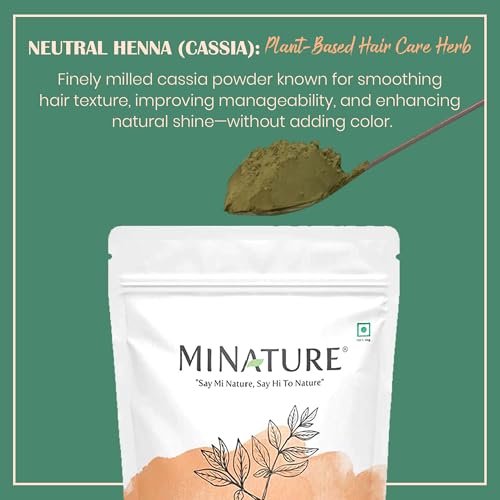 Minature Pure Neutral Henna Powder (Cassia Obovata) – Natural Hair Conditioner & Scalp Mask, Adds No Color, 100% Herbal, Unisex, 227g (8 oz) Avelisse