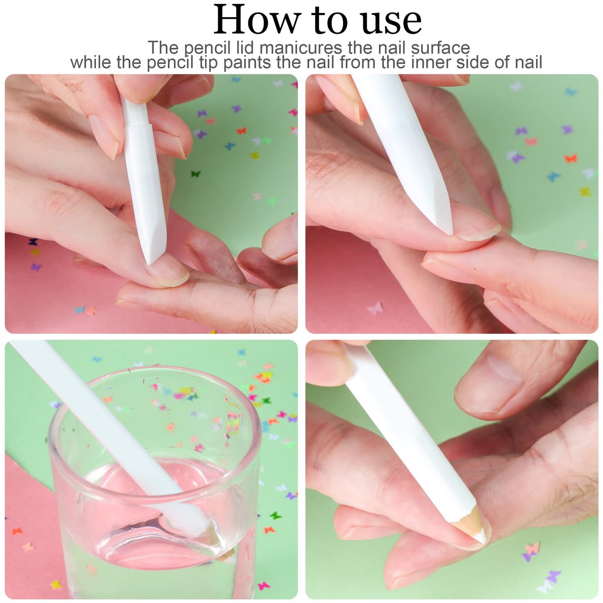 Maitys 2-in-1 Nail Whitening Pencil with Cuticle Pusher (2 Pack) - DIY Manicure Essential - görsel 5