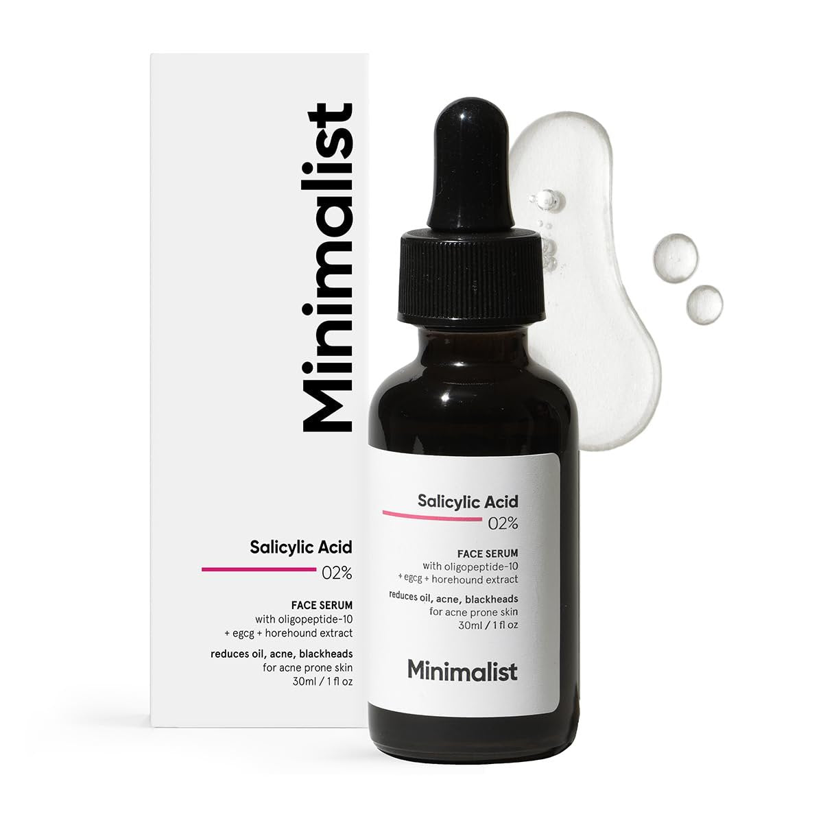 Minimalist Salicylic Acid 2% Serum for Acne, Blackheads & Open Pores – BHA Liquid Exfoliant for Oily & Acne-Prone Skin, 1 Fl Oz/30ml - görsel 1