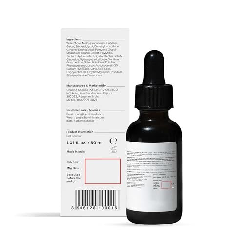 Minimalist Salicylic Acid 2% Serum for Acne, Blackheads & Open Pores – BHA Liquid Exfoliant for Oily & Acne-Prone Skin, 1 Fl Oz/30ml - görsel 16