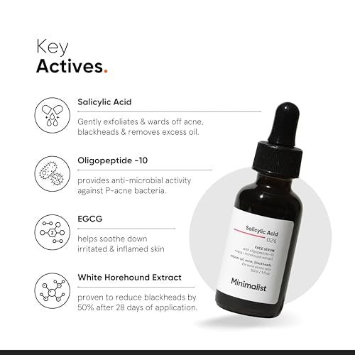 Minimalist Salicylic Acid 2% Serum for Acne, Blackheads & Open Pores – BHA Liquid Exfoliant for Oily & Acne-Prone Skin, 1 Fl Oz/30ml - görsel 8